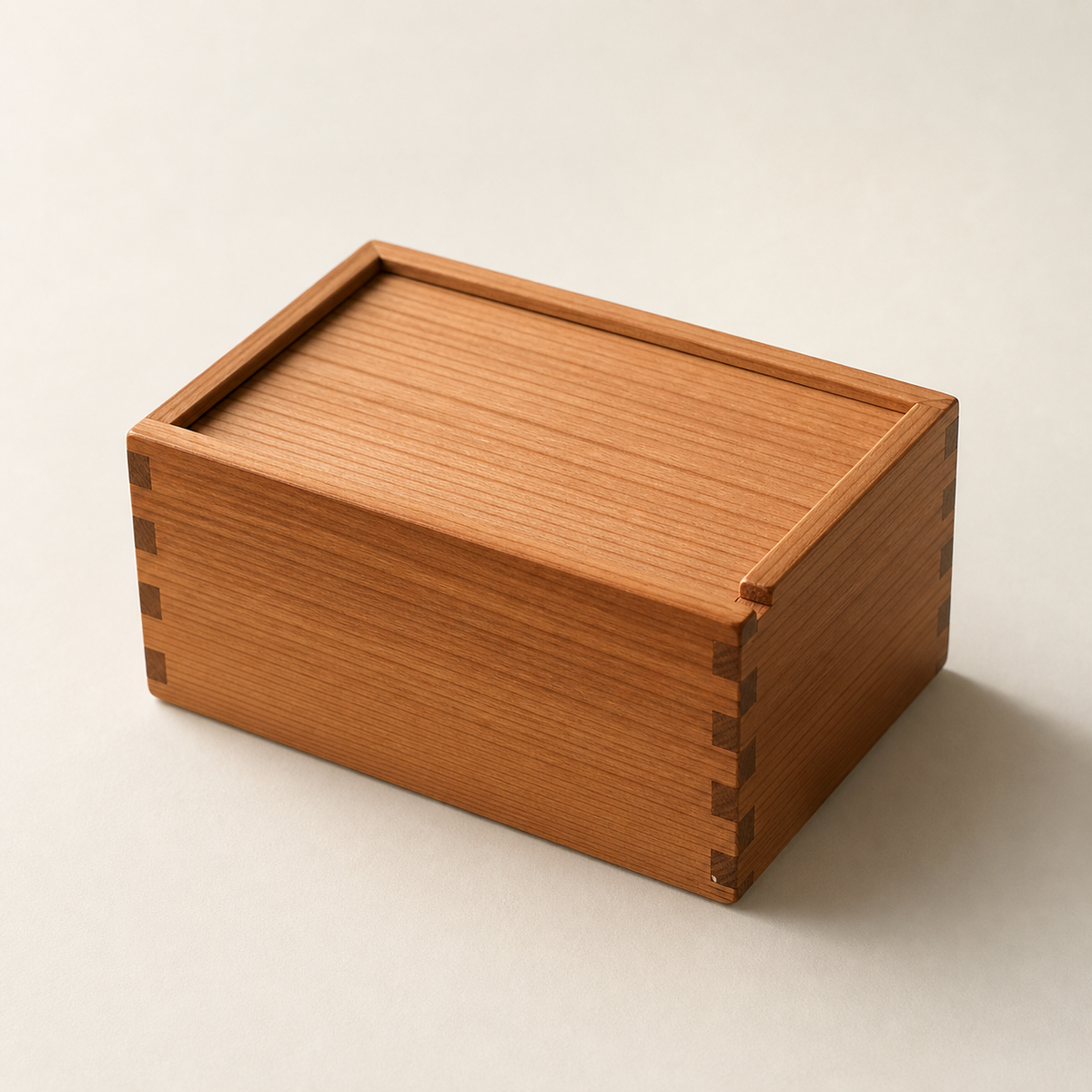 Handcrafted cedar keepsake box with a fitted sliding lid